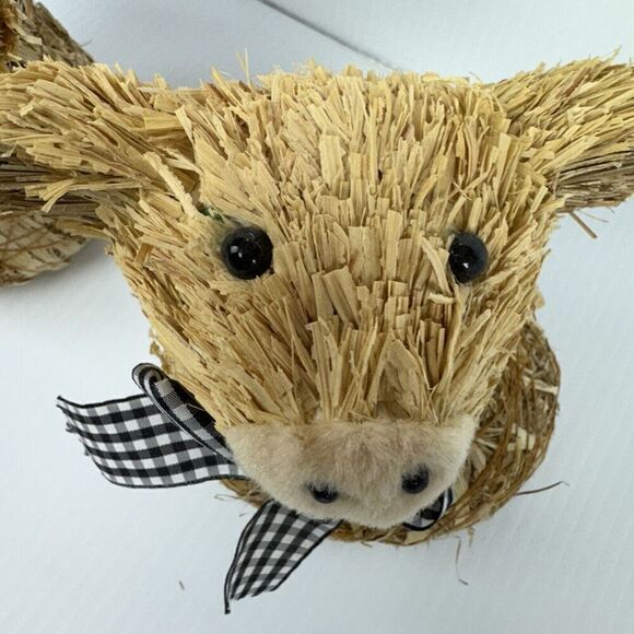 Straw Hay Farm Animal Set Cow Pig Farmhouse Decoration Lightweight - Picture 2 of 9